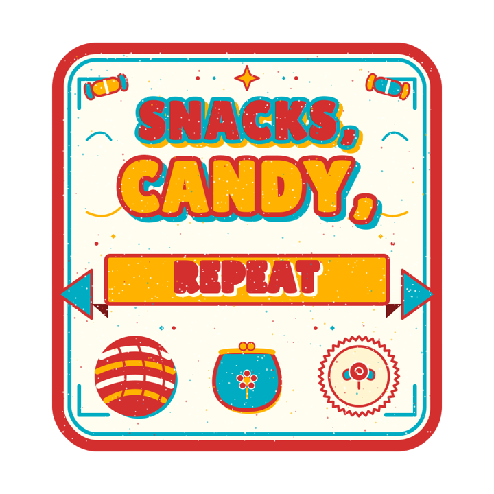 Snacks, candy, repeat — nana grandma life t-shirt design by Bazzai Studio