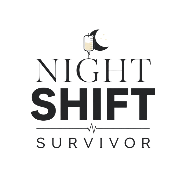 NIGHT SHIFT SURVIVOR — nurse humor t-shirt design by Bazzai Studio