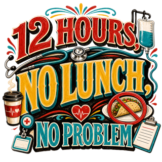 12 HOURS, NO LUNCH, NO PROBLEM original artwork