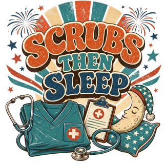SCRUBS THEN SLEEP — art by Bazzai Studio