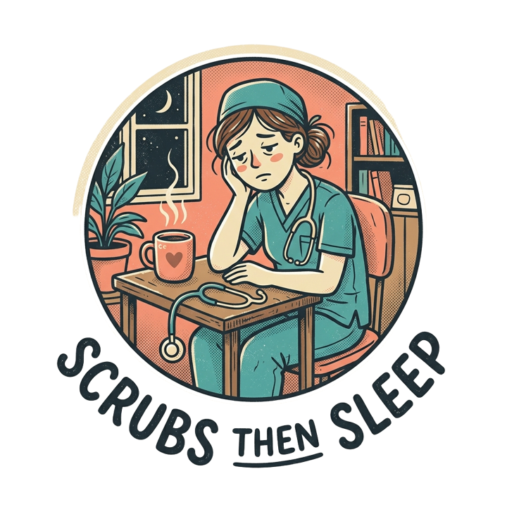 SCRUBS THEN SLEEP — nurse humor t-shirt design by Bazzai Studio