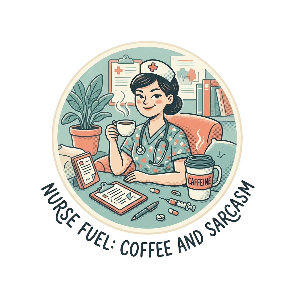 NURSE FUEL: COFFEE AND SARCASM — art by Bazzai Studio