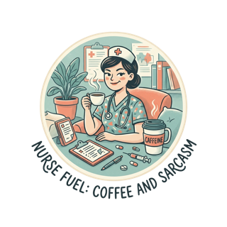 NURSE FUEL: COFFEE AND SARCASM — art by Bazzai Studio