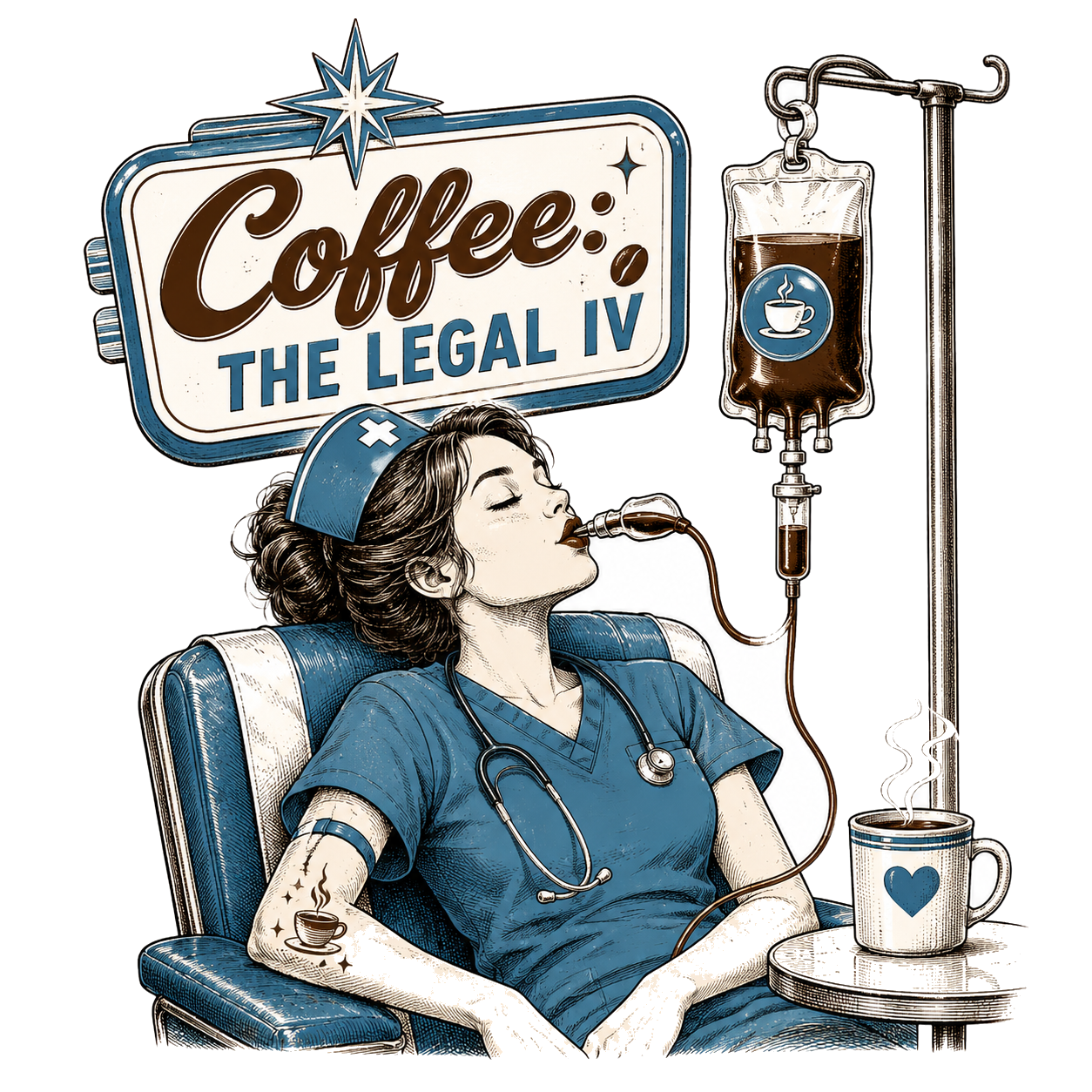 Nurse + Coffee — art by Bazzai Studio