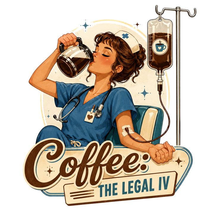 Nurse + Coffee — nurse humor t-shirt design by Bazzai Studio