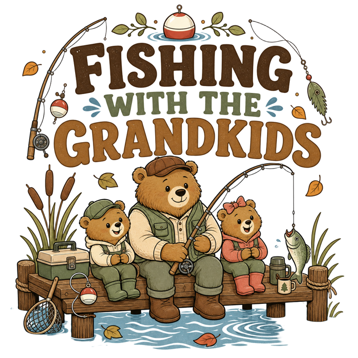 FISHING WITH THE GRANDKIDS — papa grandpa life t-shirt design by Bazzai Studio