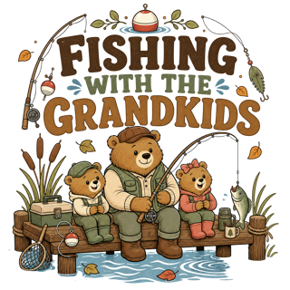 FISHING WITH THE GRANDKIDS — art by Bazzai Studio