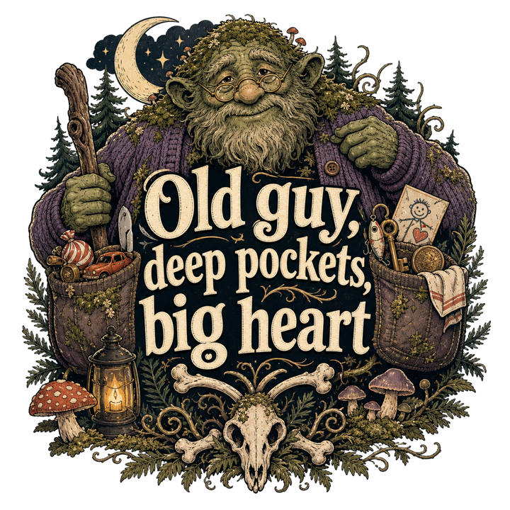 Old guy, deep pockets, big heart — papa grandpa life t-shirt design by Bazzai Studio