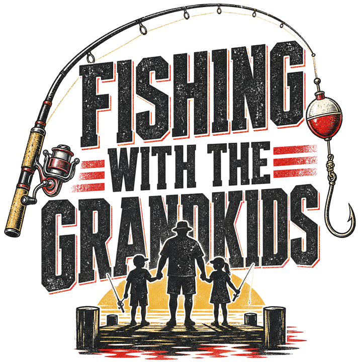 FISHING WITH THE GRANDKIDS — papa t-shirt design by Bazzai Studio