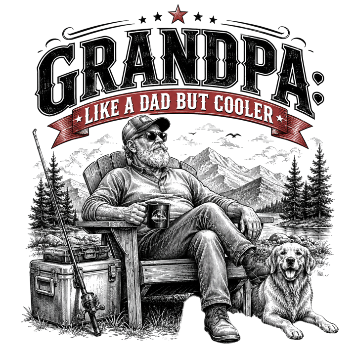 Grandpa: like a dad but cooler — papa grandpa life t-shirt design by Bazzai Studio