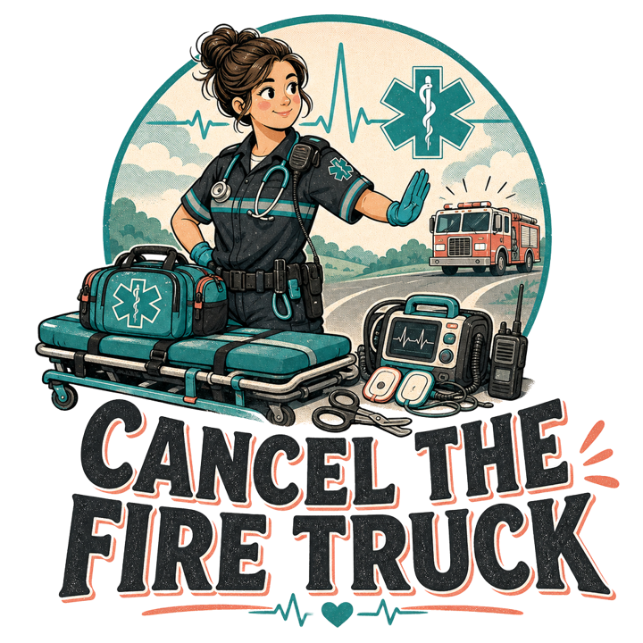CANCEL THE FIRE TRUCK — paramedic t-shirt design by Bazzai Studio