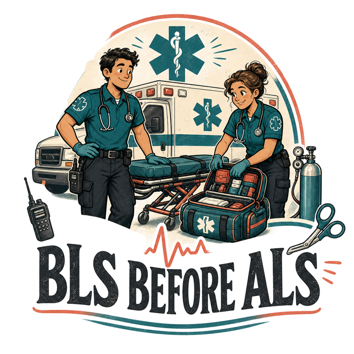 BLS BEFORE ALS — paramedic t-shirt design by Bazzai Studio