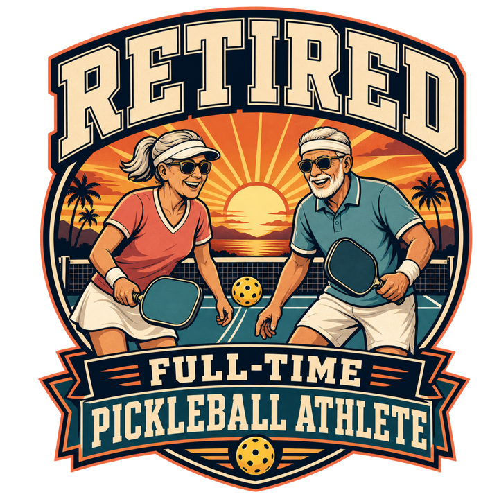 Pickleball Retirement — pickleball t-shirt design by Bazzai Studio