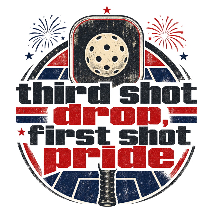 third shot drop, first shot pride — pickleball t-shirt design by Bazzai Studio