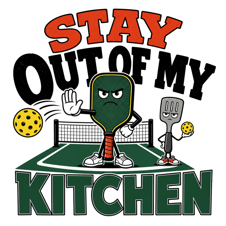 STAY OUT OF MY KITCHEN — pickleball t-shirt design by Bazzai Studio