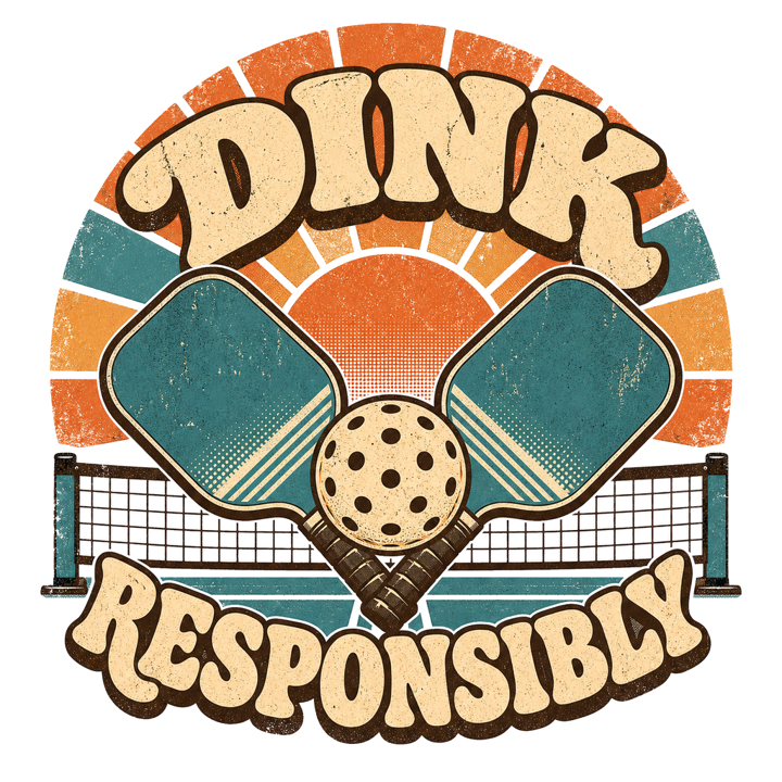 DINK RESPONSIBLY — pickleball t-shirt design by Bazzai Studio