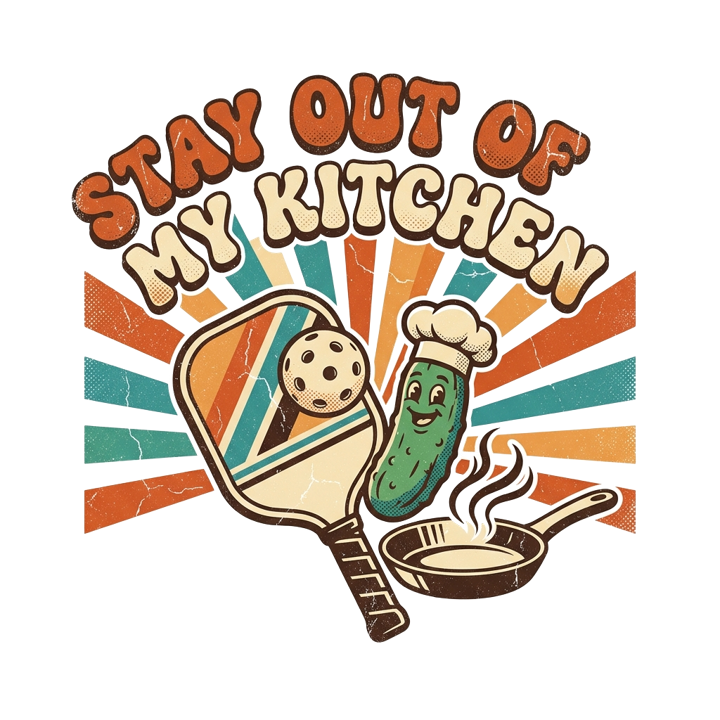 STAY OUT OF MY KITCHEN — pickleball t-shirt design by Bazzai Studio