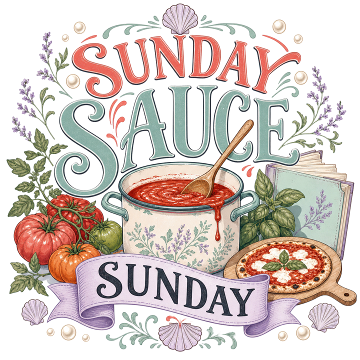 SUNDAY SAUCE SUNDAY — pizza fanatics t-shirt design by Bazzai Studio