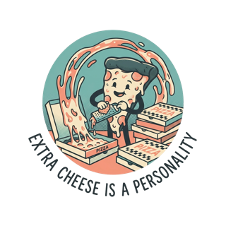 EXTRA CHEESE IS A PERSONALITY — art by Bazzai Studio