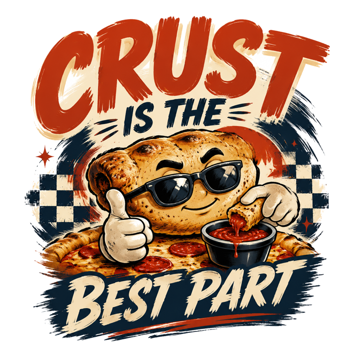 CRUST IS THE BEST PART — pizza fanatics t-shirt design by Bazzai Studio