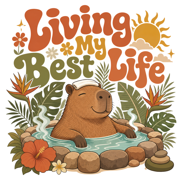Capybara Chill Vibes — plant lovers t-shirt design by Bazzai Studio