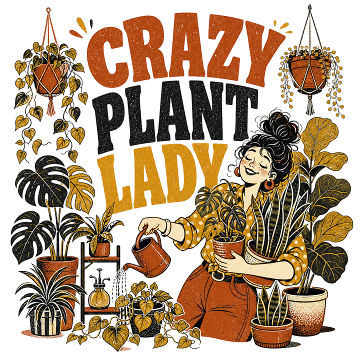 CRAZY PLANT LADY — plant lover t-shirt design by Bazzai Studio