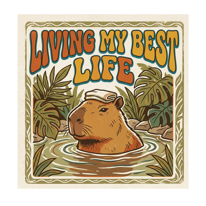 Capybara Chill Vibes — plant lovers t-shirt design by Bazzai Studio