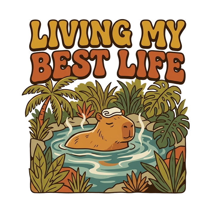 Capybara Chill Vibes — plant lover t-shirt design by Bazzai Studio