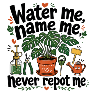 Water me, name me, never repot me — art by Bazzai Studio