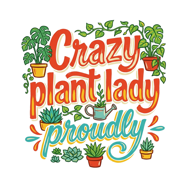 Crazy plant lady, proudly — plantmom t-shirt design by Bazzai Studio
