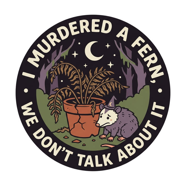 I MURDERED A FERN, WE DON'T TALK ABOUT IT — plant mom life t-shirt design by Bazzai Studio
