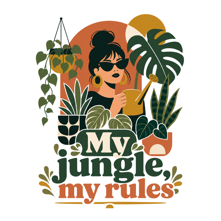 My jungle, my rules — plant mom life t-shirt design by Bazzai Studio