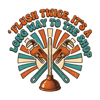 Flush twice, it's a long way to the shop — art by Bazzai Studio