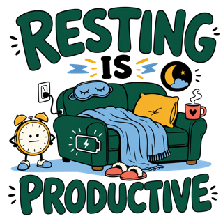 RESTING IS PRODUCTIVE — art by Bazzai Studio