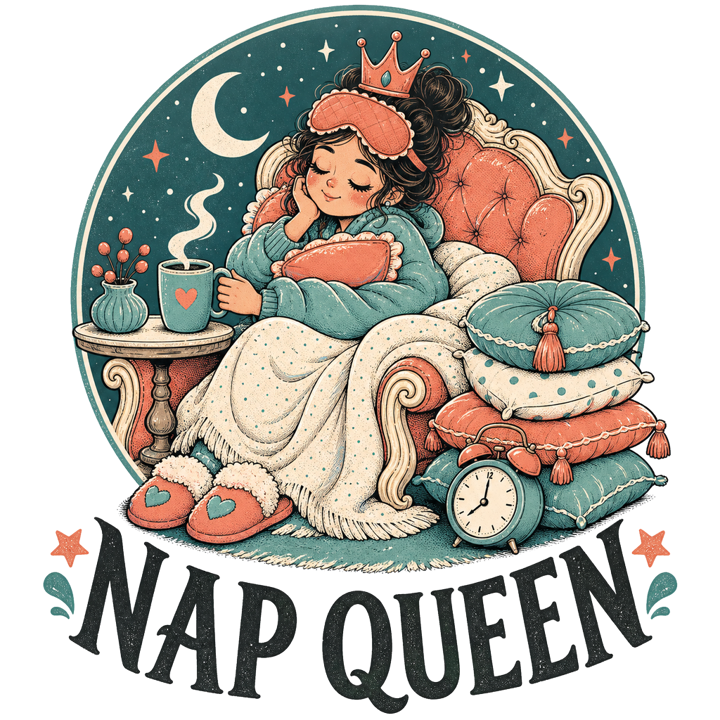NAP QUEEN — relax chill life t-shirt design by Bazzai Studio