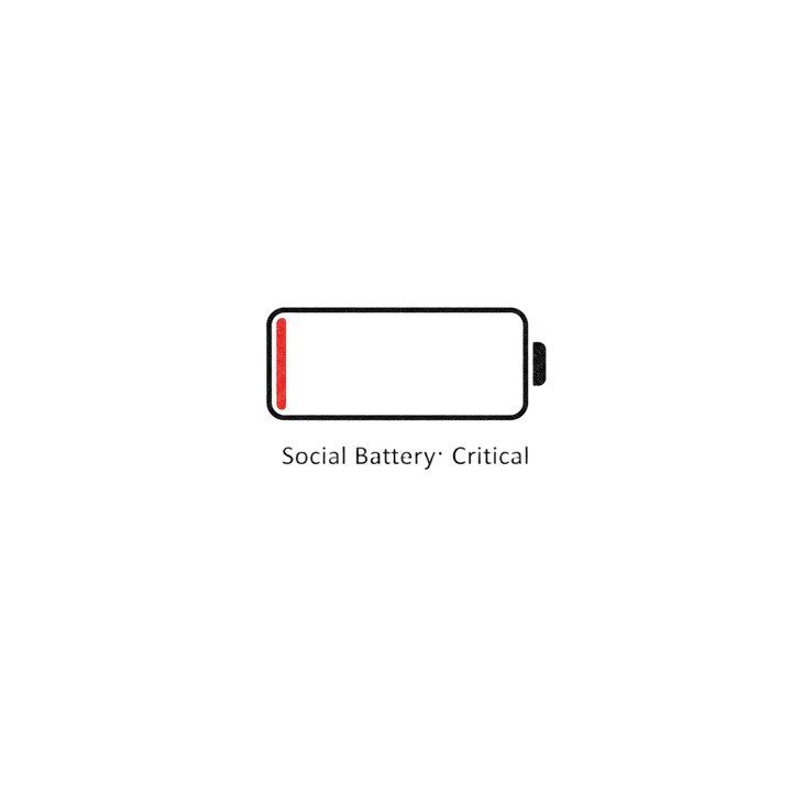 Social Battery Empty — relax t-shirt design by Bazzai Studio