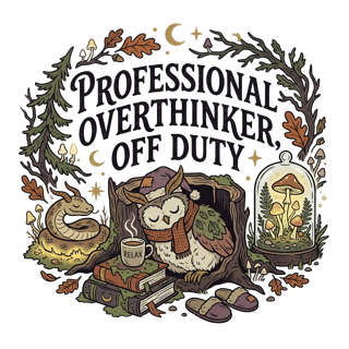 PROFESSIONAL OVERTHINKER, OFF DUTY — art by Bazzai Studio