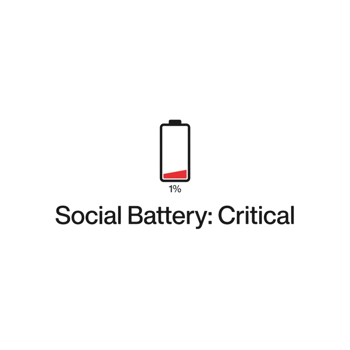 Social Battery Empty — relax t-shirt design by Bazzai Studio