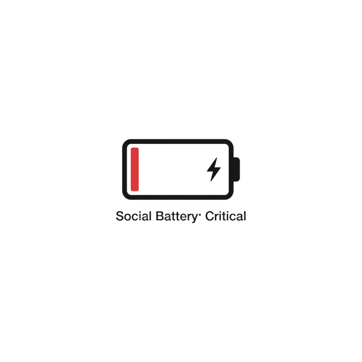 Social Battery Empty — relax t-shirt design by Bazzai Studio