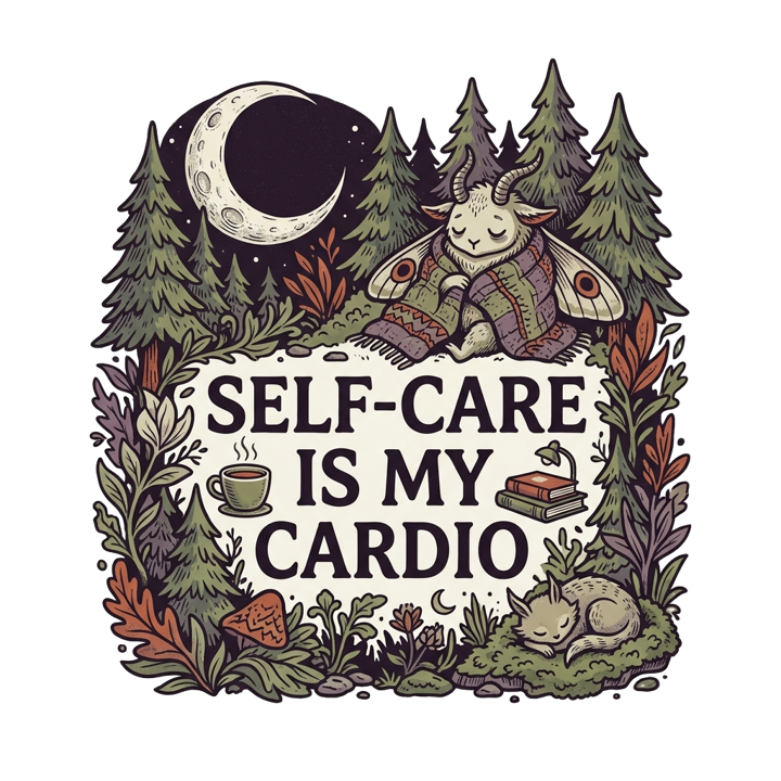 SELF-CARE IS MY CARDIO — relax t-shirt design by Bazzai Studio