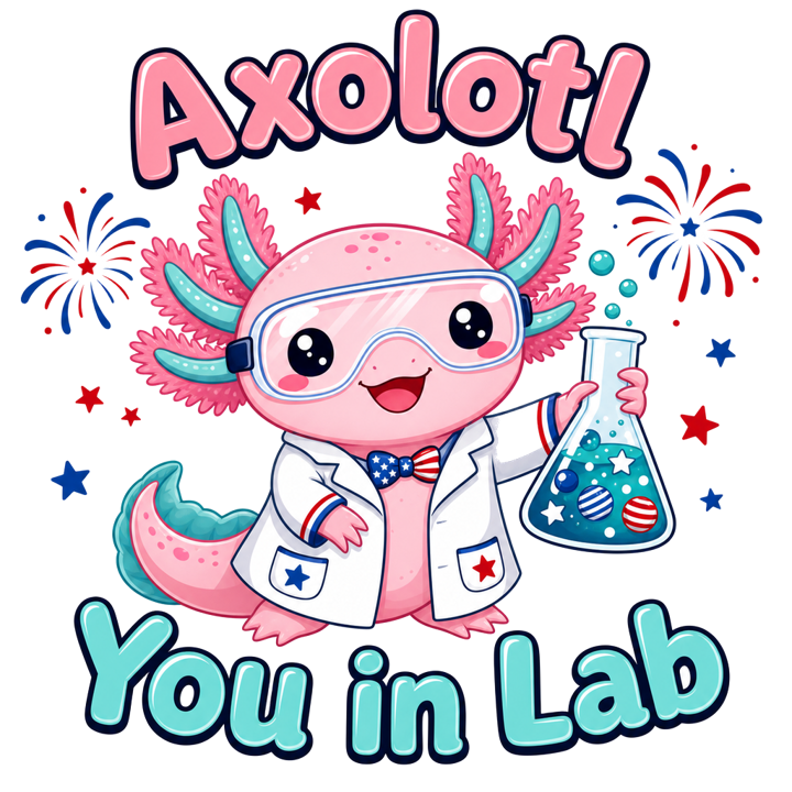 Axolotl Scientist — reptile keeper t-shirt design by Bazzai Studio