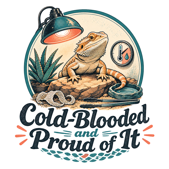 Cold-Blooded and Proud of It — reptile keeper t-shirt design by Bazzai Studio