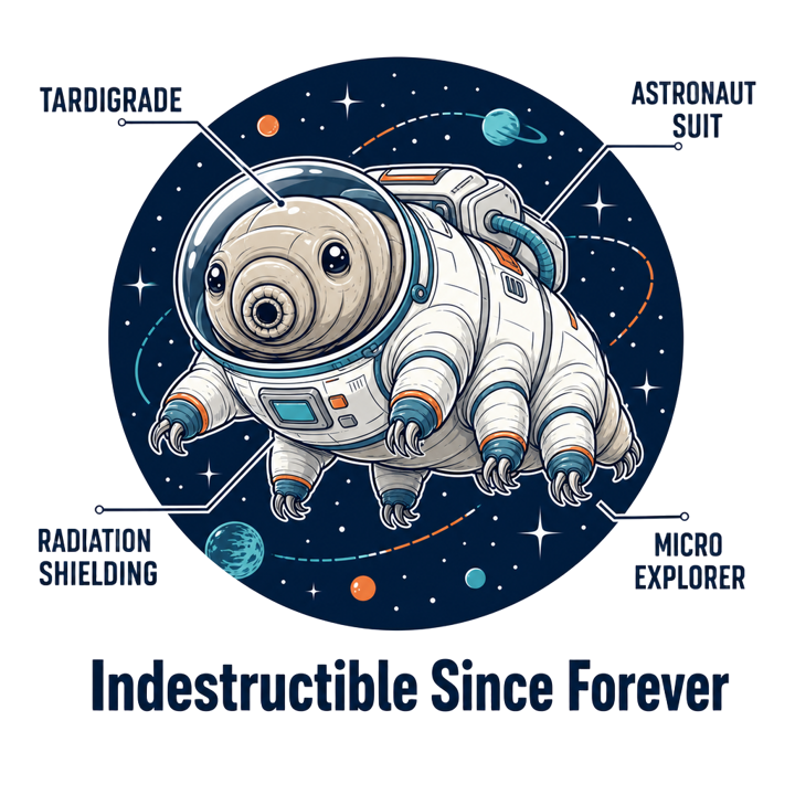 Tardigrade Space Explorer — reptile keeper t-shirt design by Bazzai Studio