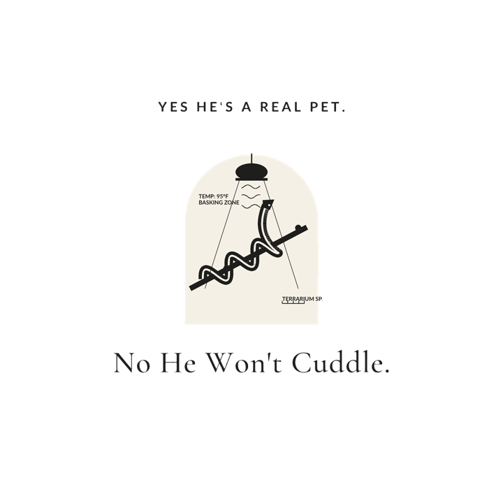 Yes He's a Real Pet. No He Won't Cuddle. — reptile keeper t-shirt design by Bazzai Studio