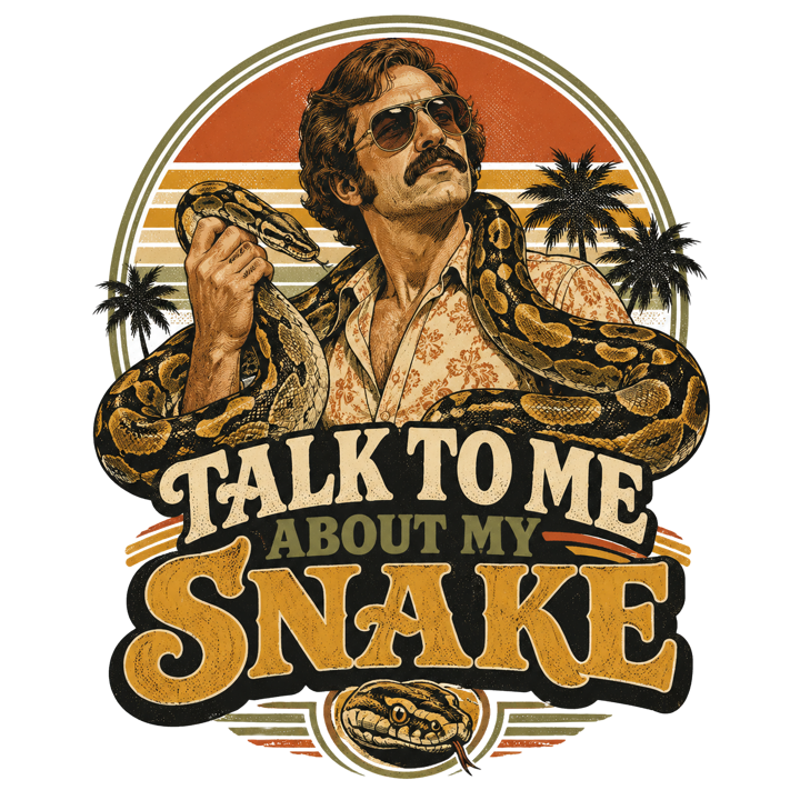 TALK TO ME ABOUT MY SNAKE — reptile keeper t-shirt design by Bazzai Studio