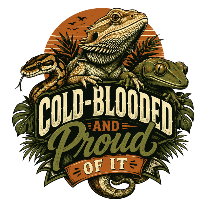 Cold-Blooded and Proud of It — reptile keeper t-shirt design by Bazzai Studio