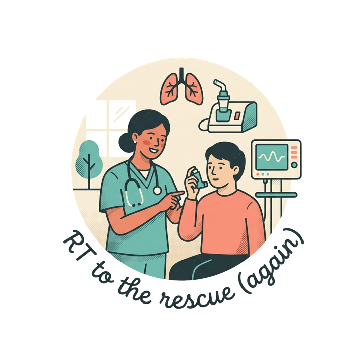 RT to the rescue (again) — respiratory t-shirt design by Bazzai Studio