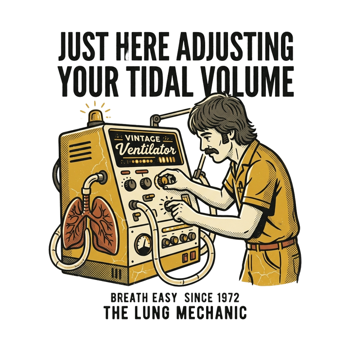 Just here adjusting your tidal volume — respiratory therapist humor t-shirt design by Bazzai Studio