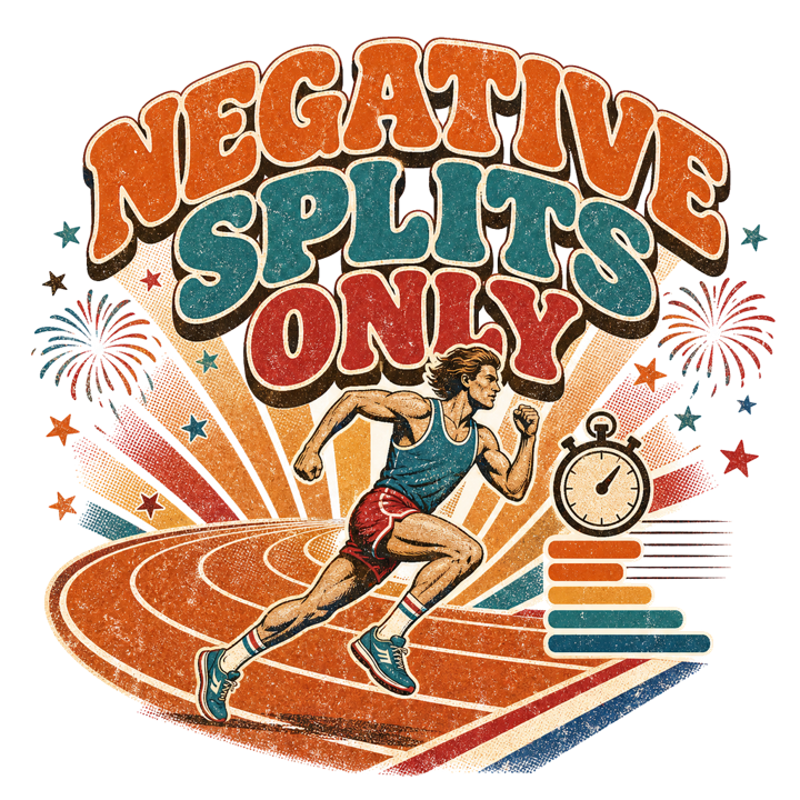 NEGATIVE SPLITS ONLY — running life t-shirt design by Bazzai Studio