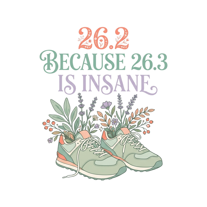 26.2 BECAUSE 26.3 IS INSANE — running life t-shirt design by Bazzai Studio
